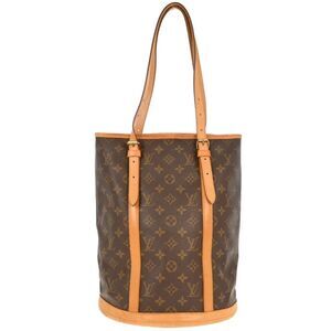 Louis Vuitton Bucket Monogram Canvas Brown Canvas Tote Bag Bag